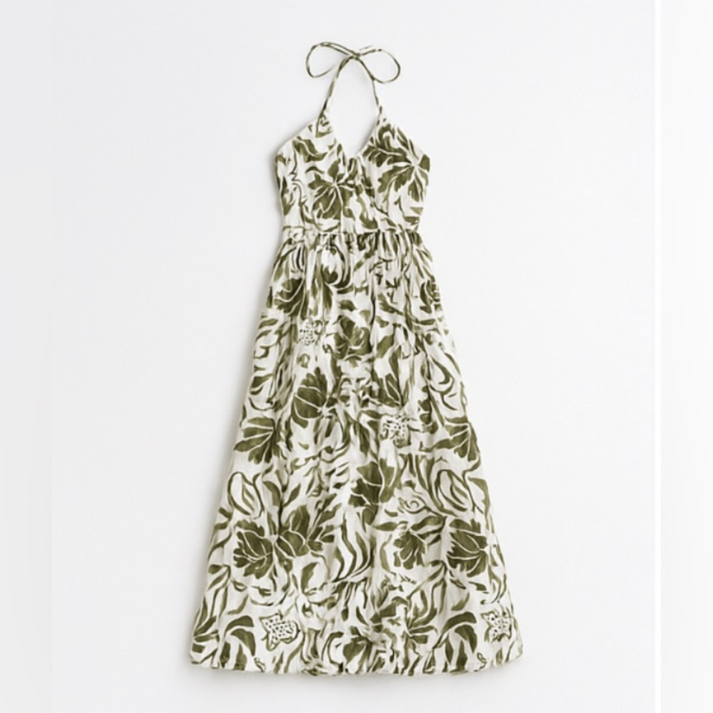1.STATE Sea Spray Floral Tropical Halter Maxi Dress Size XS 100% Cotton NWT - Picture 3 of 10